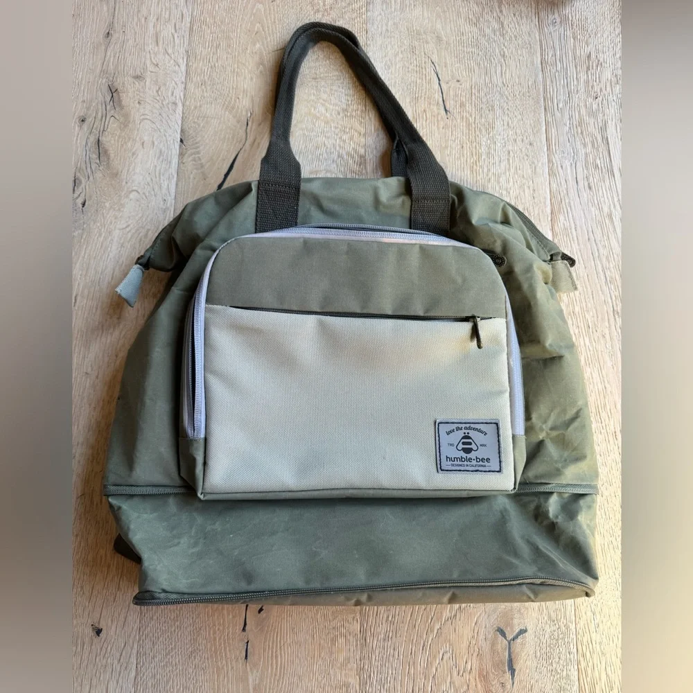 Humble Bee Boundless Diaper Bag Green Expandable Backpack Messenger pricefirm!